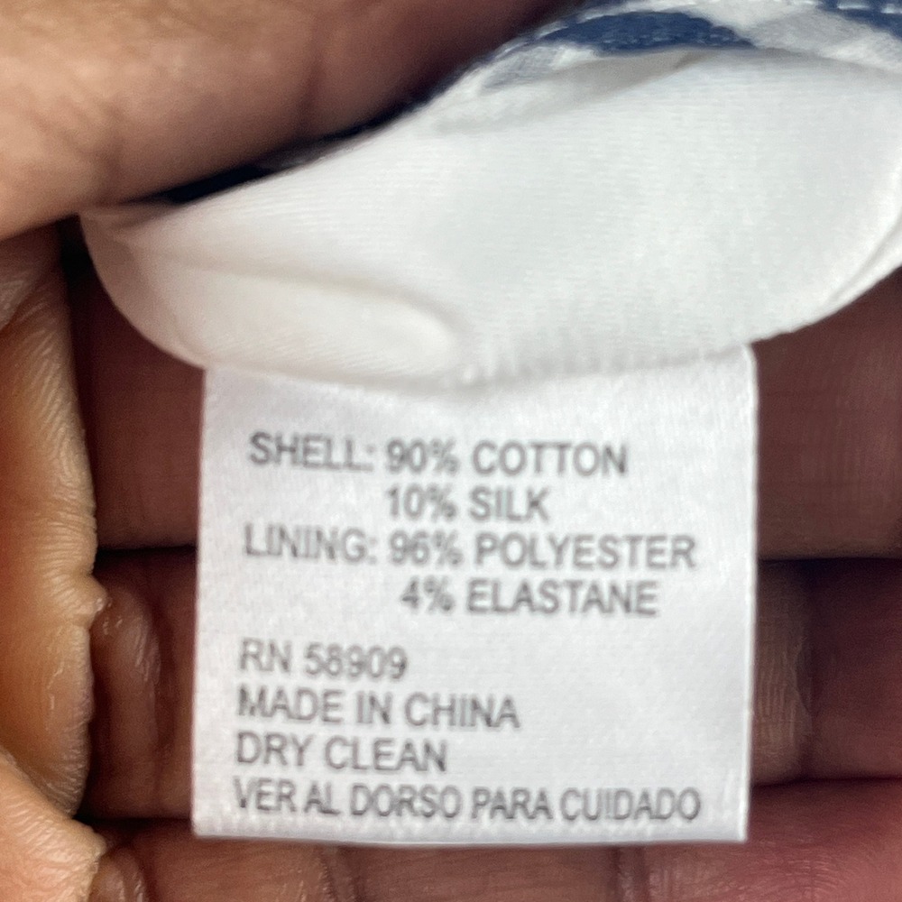 2/$30 Gianni Bini Blue Silk Blend White Gingham Buttons Minil Skirt 2 - Picture 7 of 8